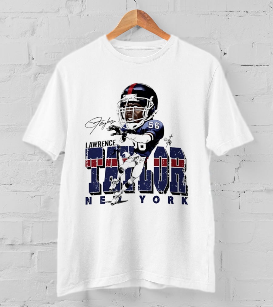 Lawrence Taylor New York Giants Bruce Stark Caricature 56 T-Shirt