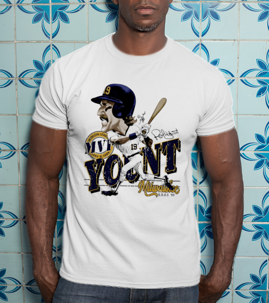 Robin Yount Milwaukee MVP American League 1982 1989 Milwaukee B.O.C. '90 T-Shirt