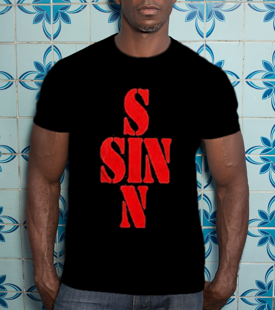 21 Savage NYC SINN Red Sin Cross T-Shirt