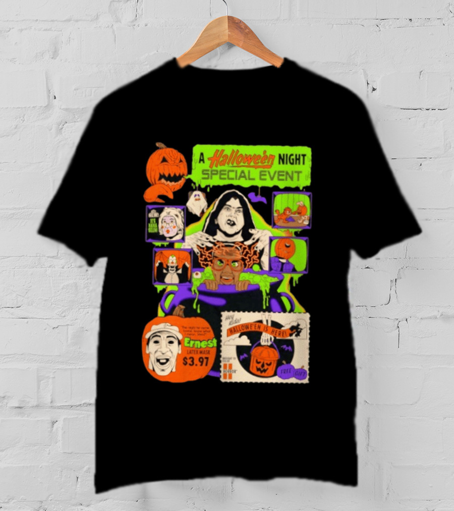 Halloween Special Event Ernest Latex Mask $3.97 Includes Free Gift Spooky Night T-Shirt