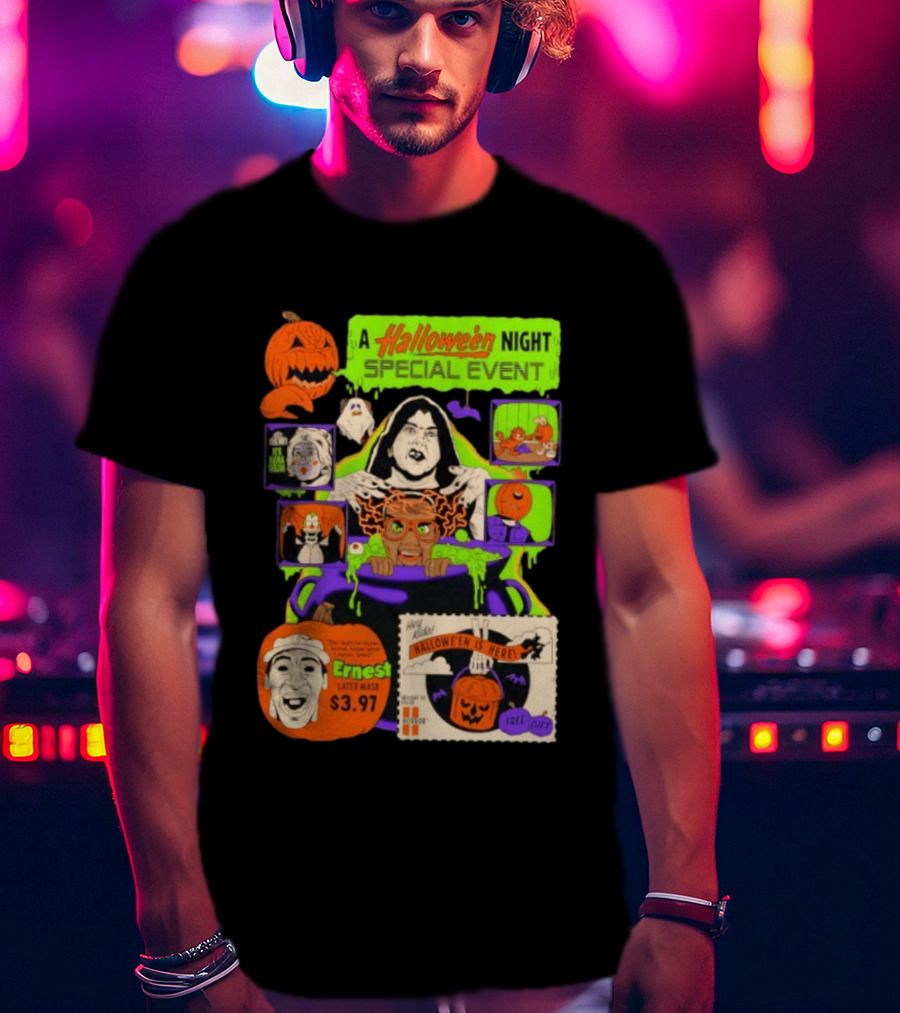 Halloween Special Event Ernest Latex Mask $3.97 Includes Free Gift Spooky Night T-Shirt