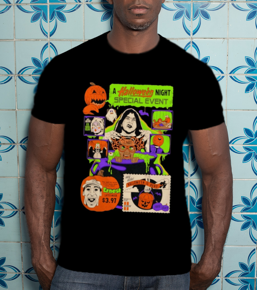 Halloween Special Event Ernest Latex Mask $3.97 Includes Free Gift Spooky Night T-Shirt