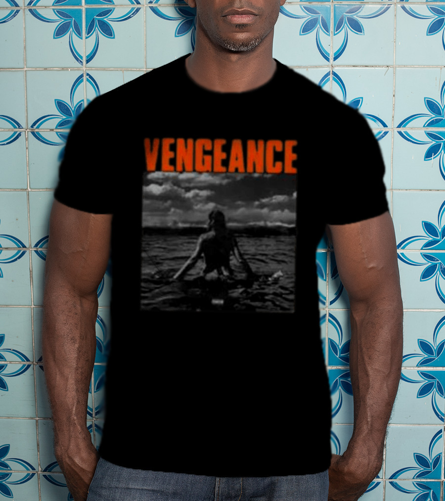 Vengeance Black And White Ocean Scene T-Shirt
