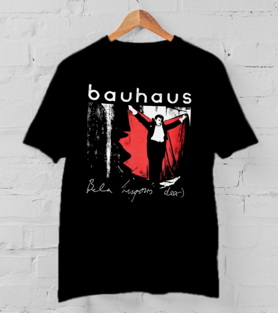Bauhaus Bela Lugosi's Dead Handwritten Lyrics Red Cape T-Shirt