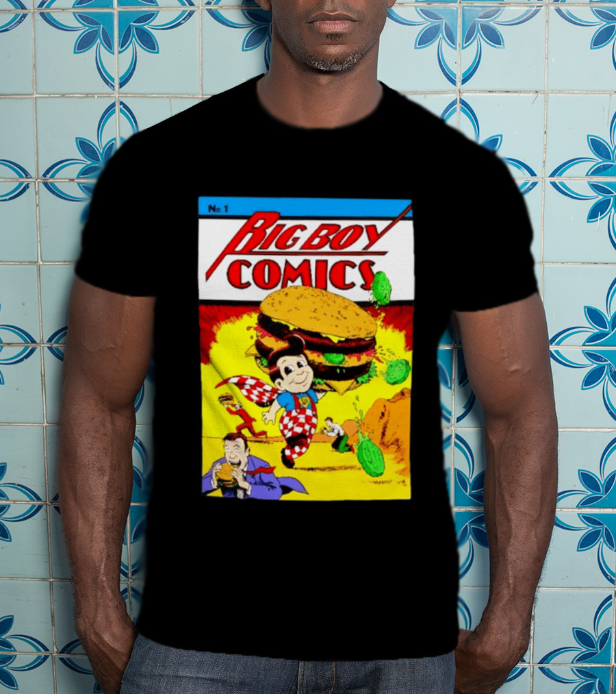 Big Boy Comics No 1 Hamburger Adventure Retro Comic Cover T-Shirt