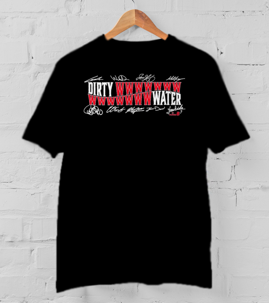 Boston Baseball Dirty Water WWWWWWWWWWWWWWW Signatures T-Shirt