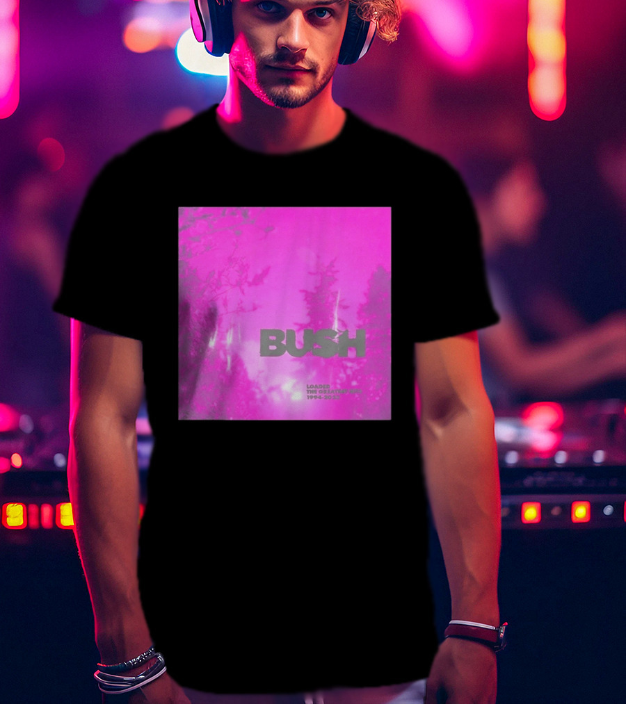 Bush Loaded The Greatest Hits 1994 2023 Pink Album Cover T-Shirt