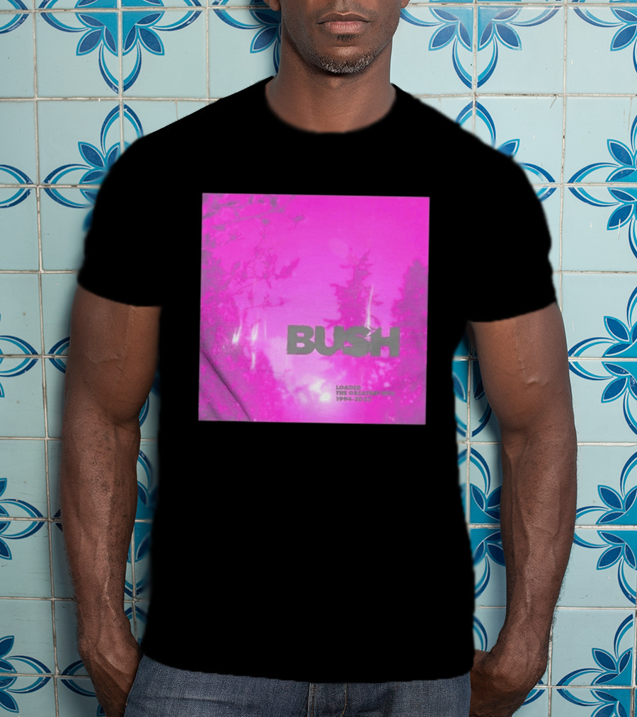 Bush Loaded The Greatest Hits 1994 2023 Pink Album Cover T-Shirt