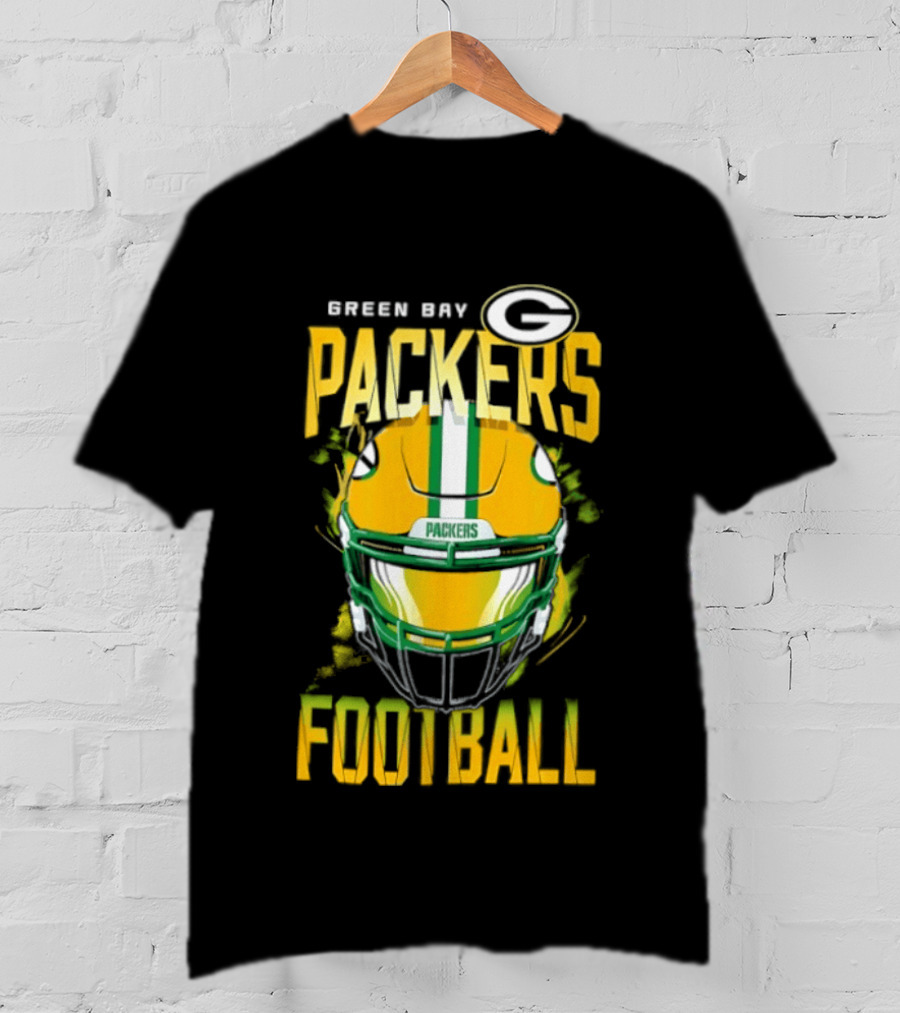Green Bay Packers Football Helmet Packers Football T-Shirt
