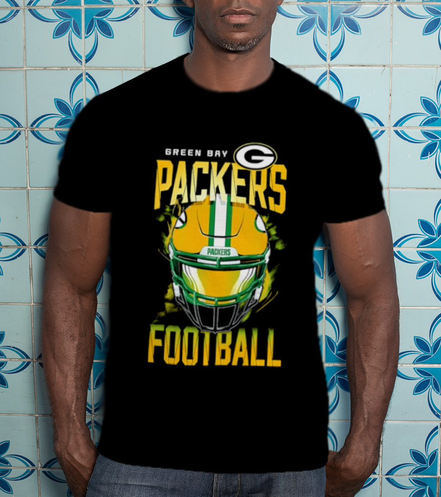 Green Bay Packers Football Helmet Packers Football T-Shirt