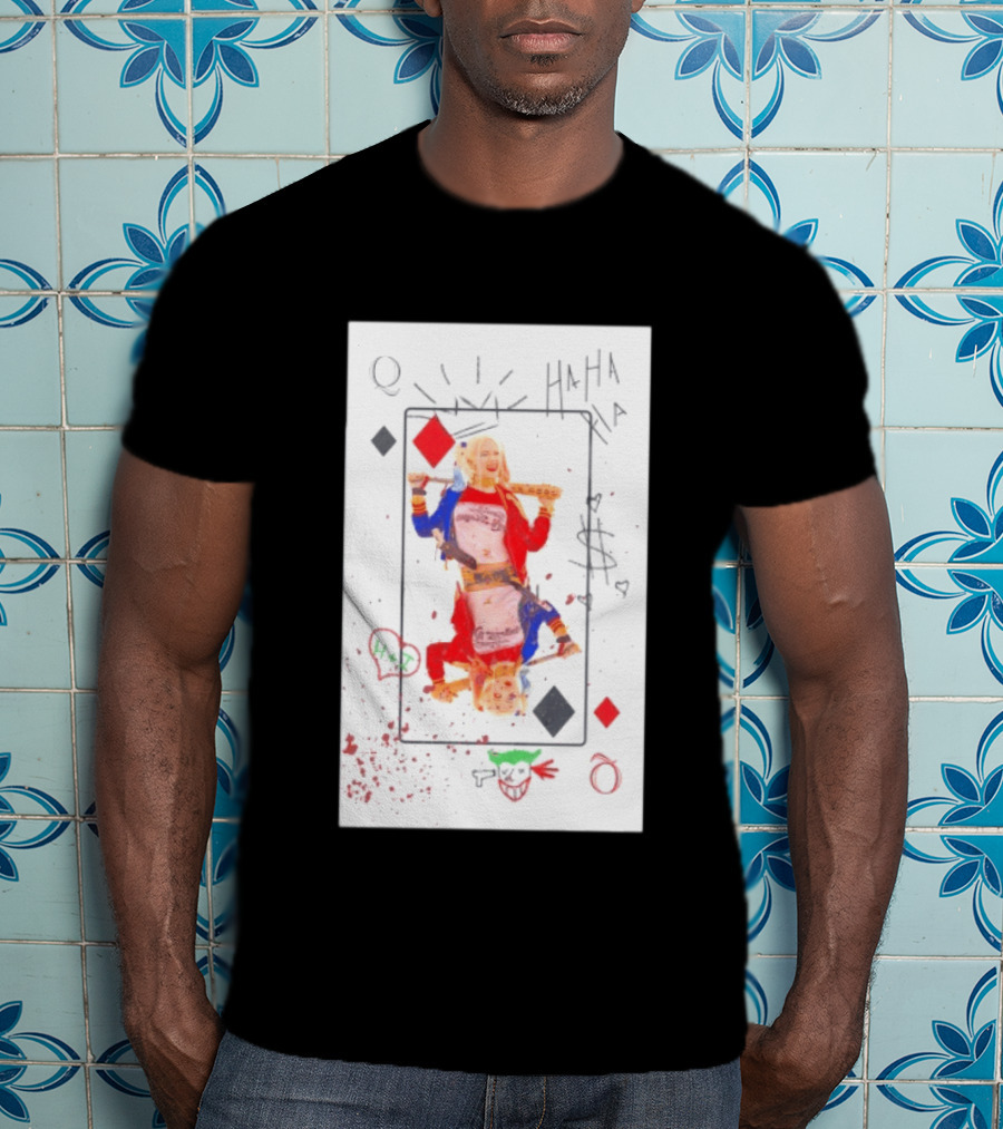 Harley Quinn Playing Card Queen HAHA DC Comics Joker T-Shirt