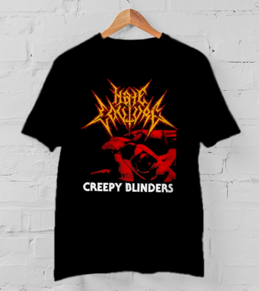 Hate Couture Creepy Blinders Blood Metal T-Shirt