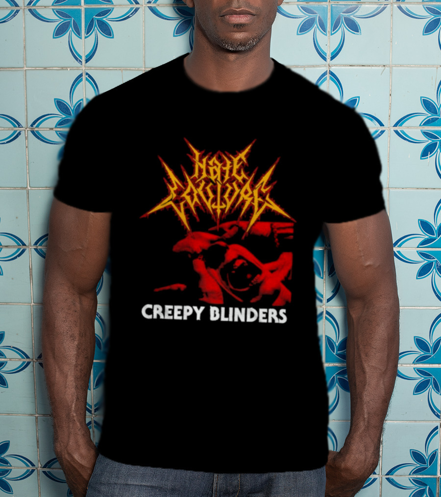 Hate Couture Creepy Blinders Blood Metal T-Shirt