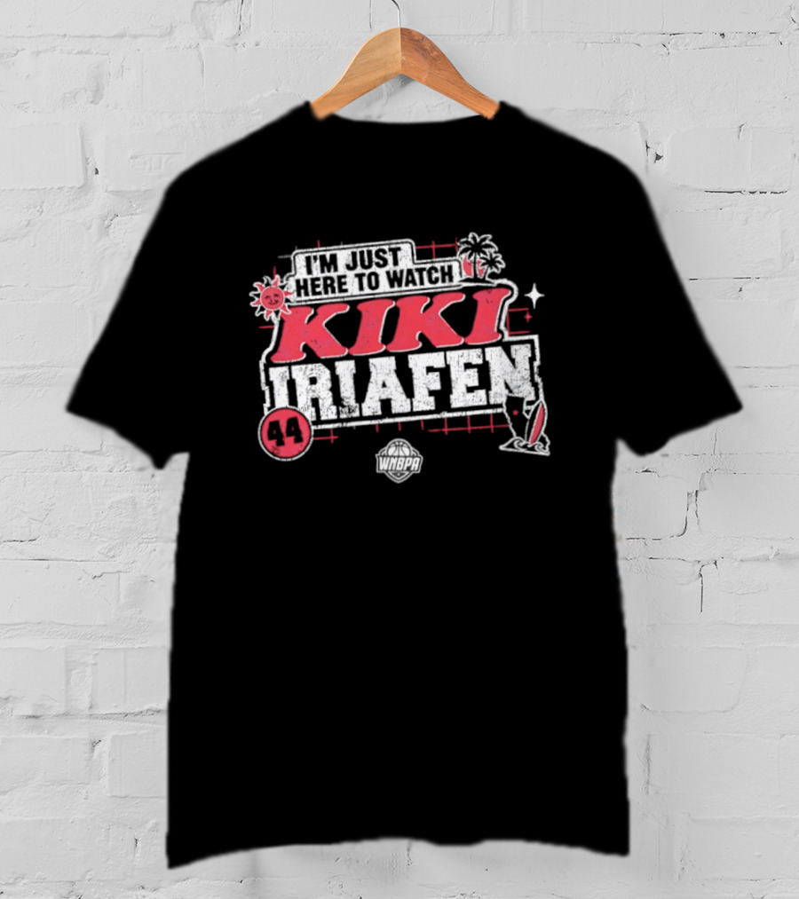 I'm Just Here To Kiki Iriafen 44 Washington Mystics WNBA Tropical Theme Basketball Fan T-Shirt