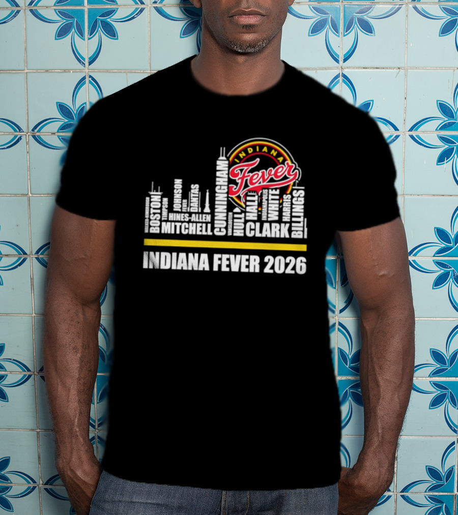 Indiana Fever 2026 Roster Skyline WNBA T-Shirt