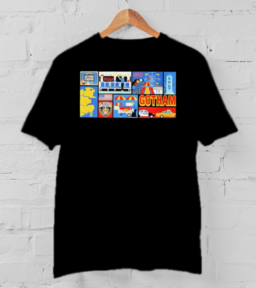 Gotham Stadium Clayface Gotham City Amusement Park Taxi T-Shirt