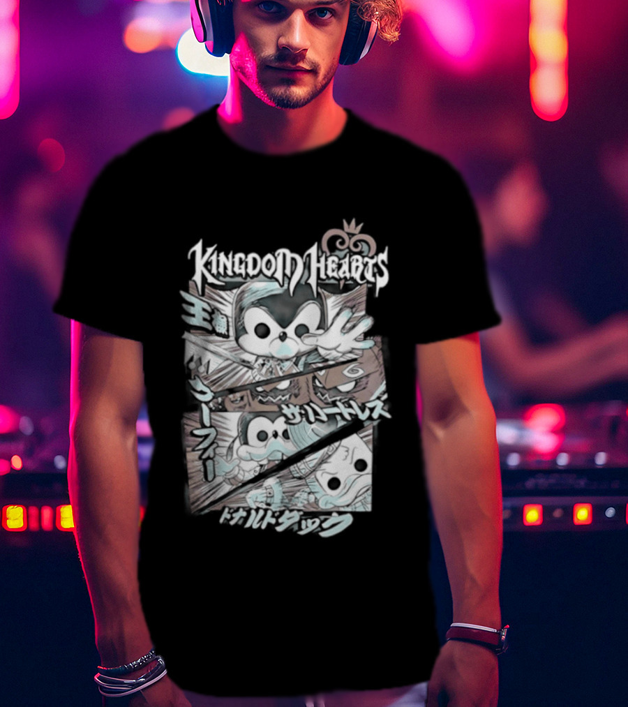 Kingdom Hearts Mickey Mouse Donald Duck Heartless Fantasia Magic Light T-Shirt