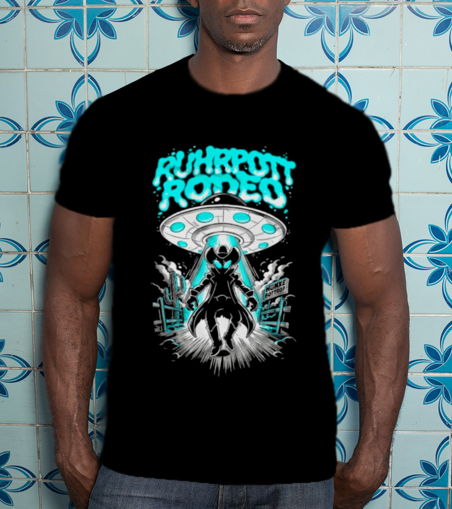 Ruhrpott Rodeo Hunxe Bottrop Alien Cowboy UFO Texas Stadium T-Shirt