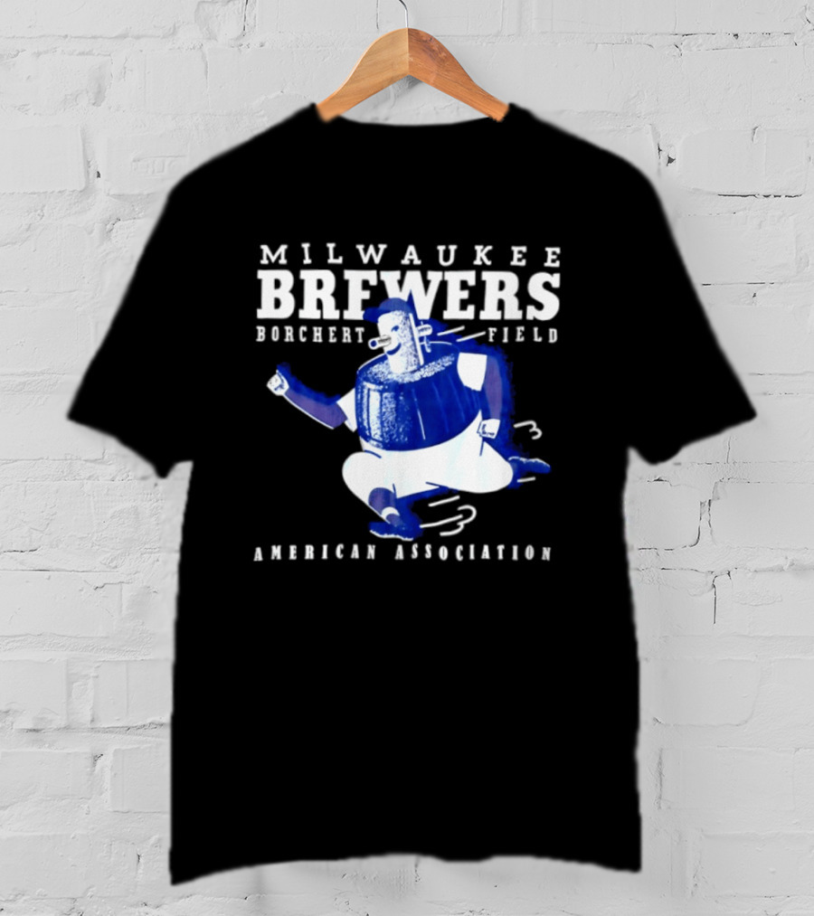 Milwaukee Brewers Borchert Field American Association Retro Baseball T-Shirt