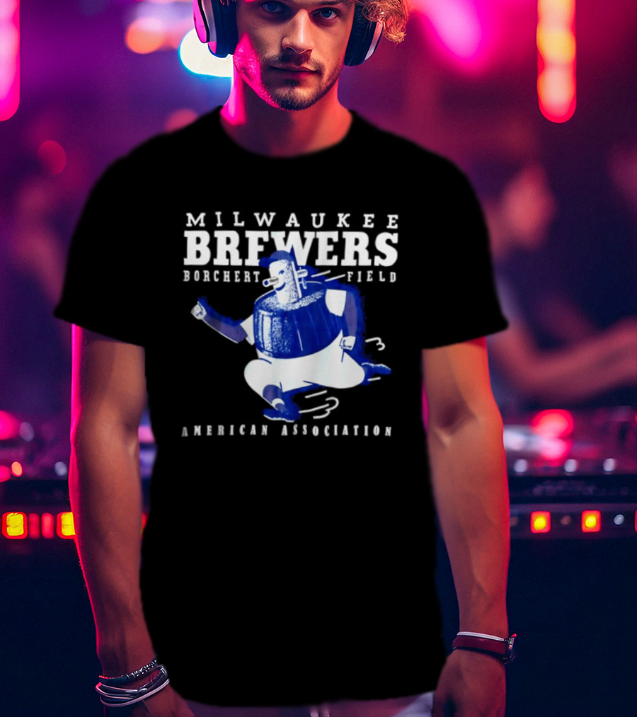 Milwaukee Brewers Borchert Field American Association Retro Baseball T-Shirt