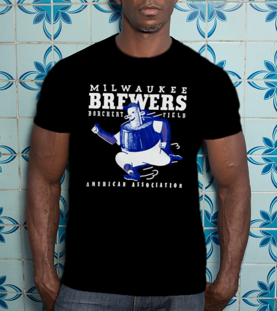 Milwaukee Brewers Borchert Field American Association Retro Baseball T-Shirt