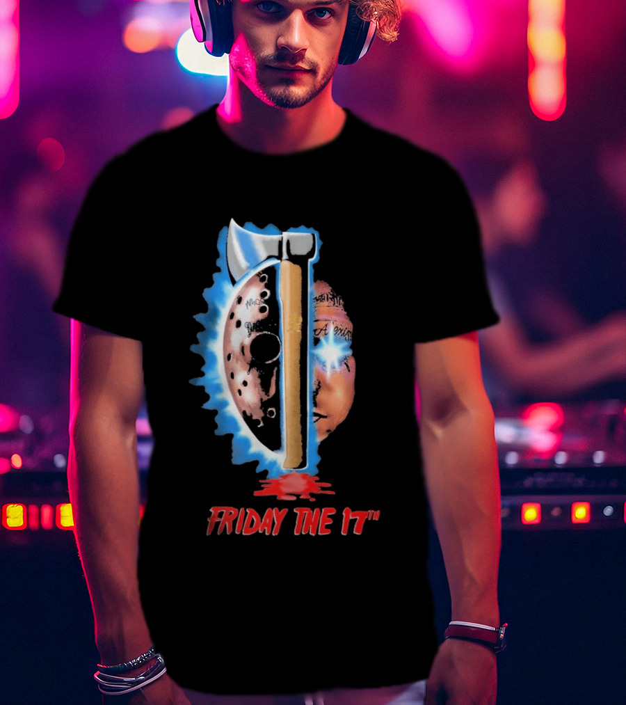 Ouija Macc Friday The 17th Part VII Axe Horror Mask T-Shirt
