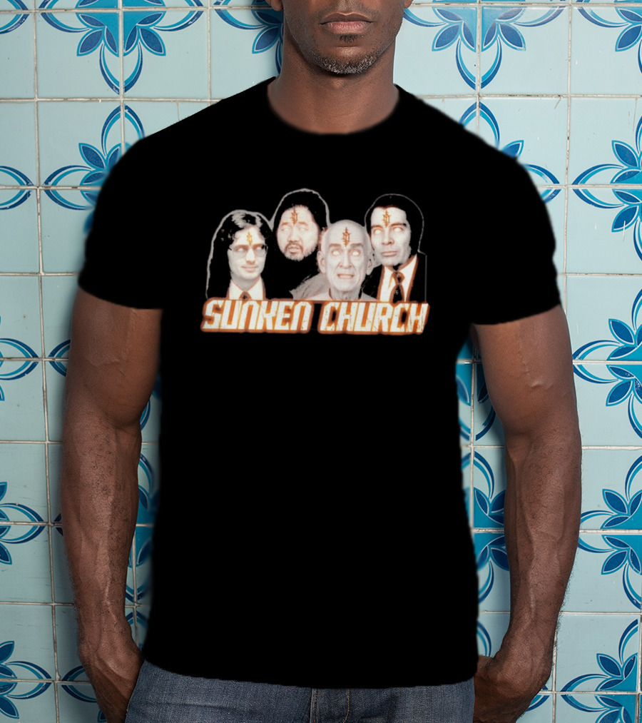 Ouija Macc Sunken Church With Four Figures And Symbol On Foreheads T-Shirt