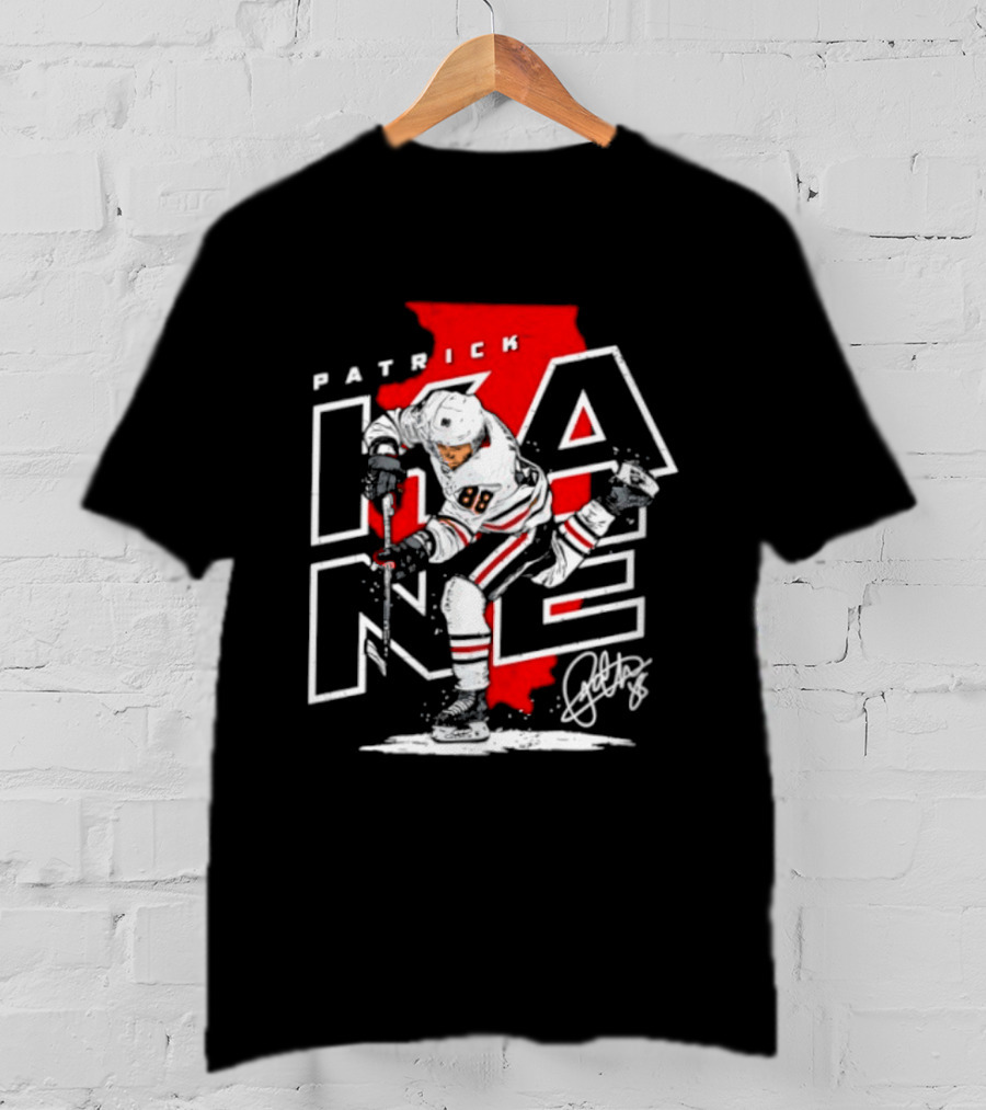 Patrick Kane 88 Chicago Blackhawks Illinois Hockey Player Signature T-Shirt