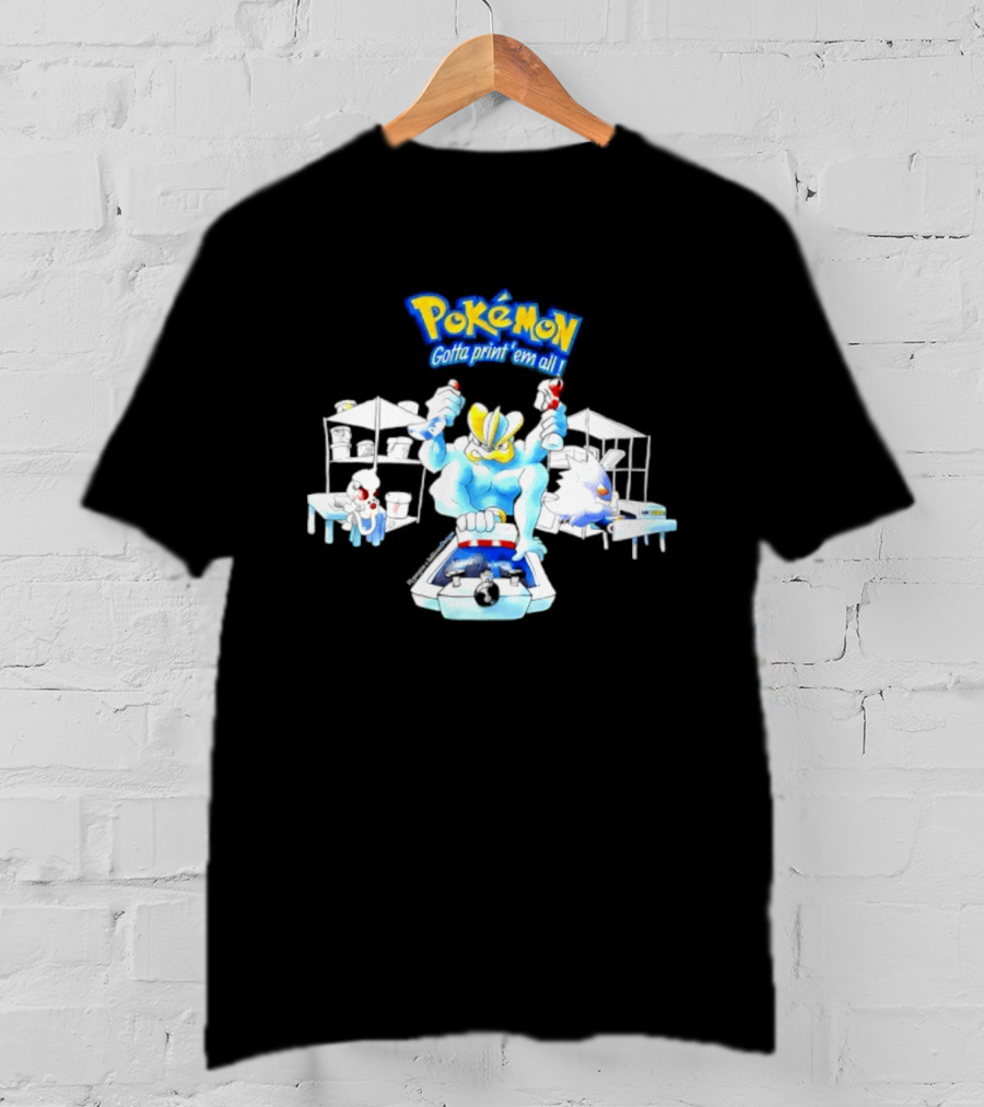 Pokemon Gotta Paint 'Em All Machamp Smeargle Gengar T-Shirt