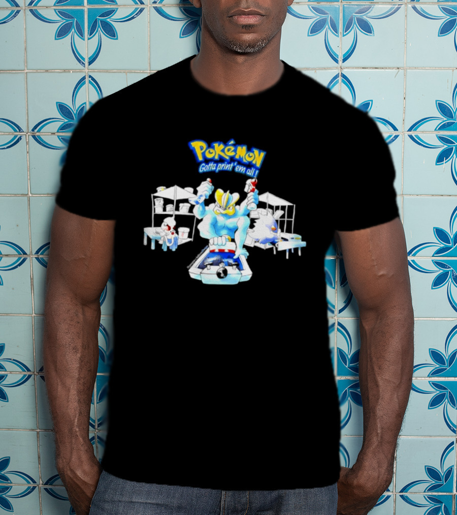 Pokemon Gotta Paint 'Em All Machamp Smeargle Gengar T-Shirt