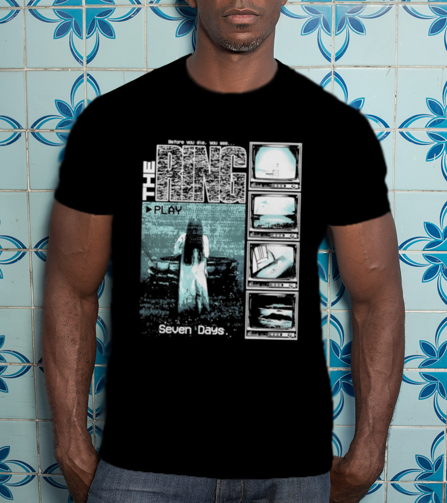 The Ring Seven Days Play Tape Iconic Horror Movie Scene T-Shirt