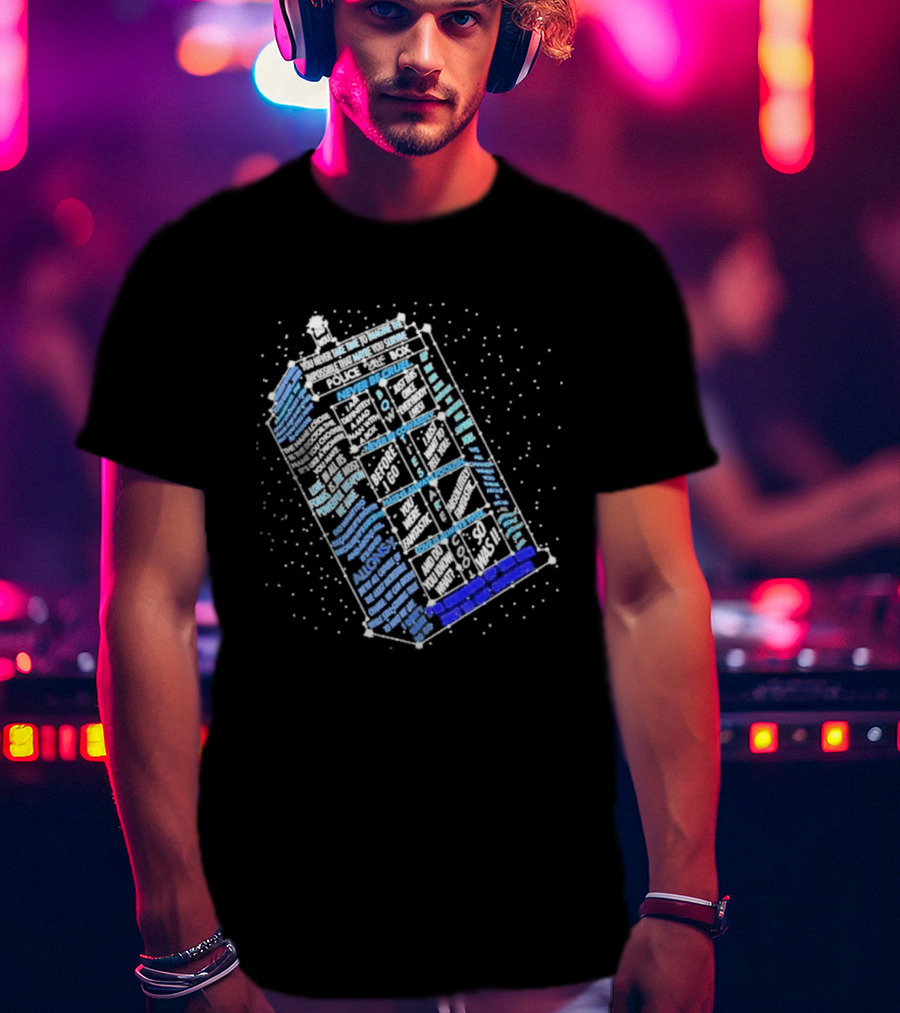 Wibbly Wobbly Timey Wimey The Doctor's Lexicon Blue Box The Reel Rejects T-Shirt