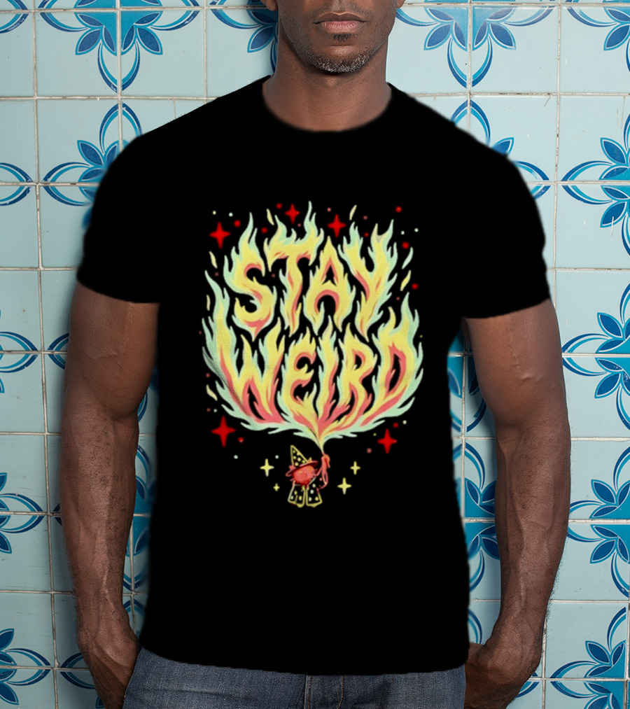 Stay Weird Witch Cat Magic Flame T-Shirt
