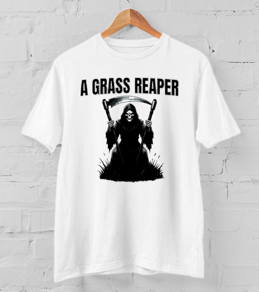A Grass Reaper Lawn Mower Gardening T-Shirt