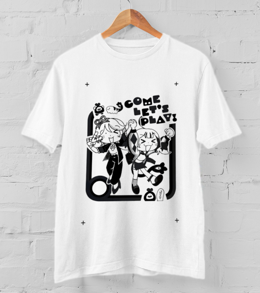Come Let's Play Anime Characters Manga Fun T-Shirt