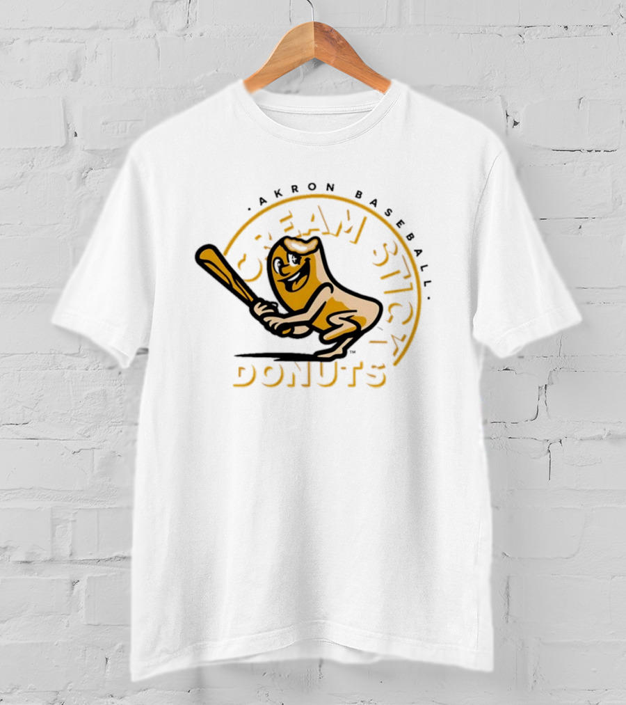 Cream Stick Donuts Akron Baseball T-Shirt