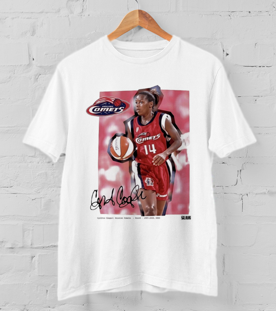 Cynthia Cooper Houston Comets 14 WNBA SLAM Legends T-Shirt