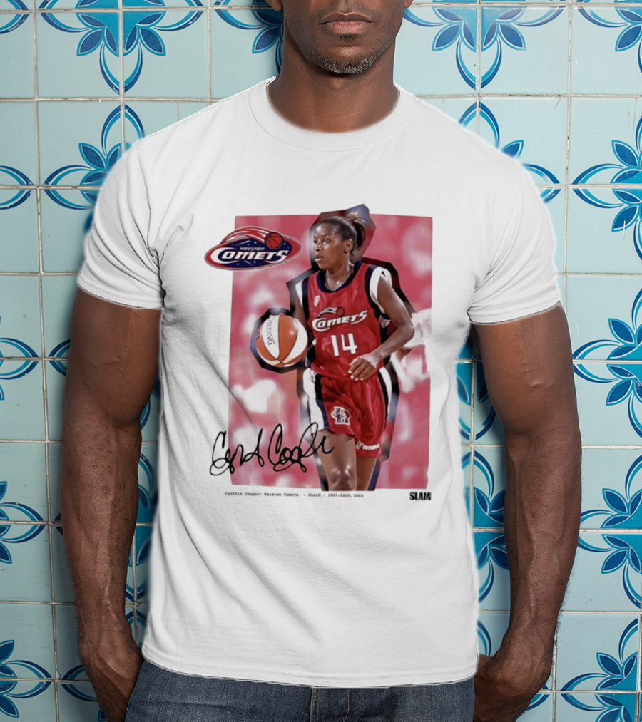 Cynthia Cooper Houston Comets 14 WNBA SLAM Legends T-Shirt