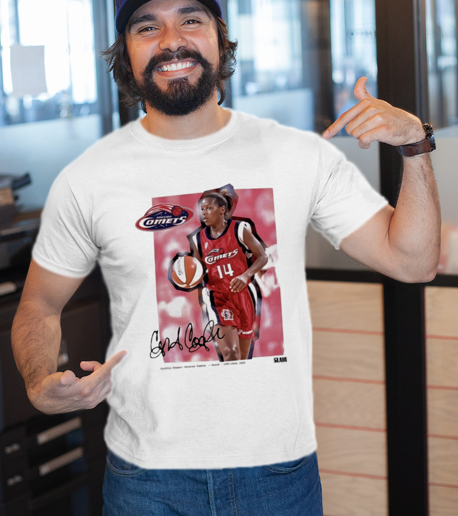 Cynthia Cooper Houston Comets 14 WNBA SLAM Legends T-Shirt
