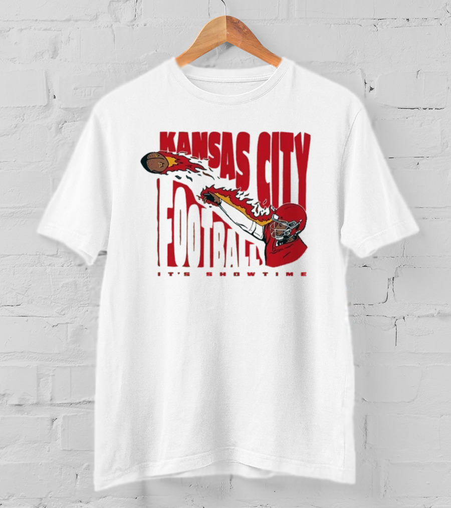 Kansas City Football It's Showtime Quarterback Fireball Pass T-Shirt