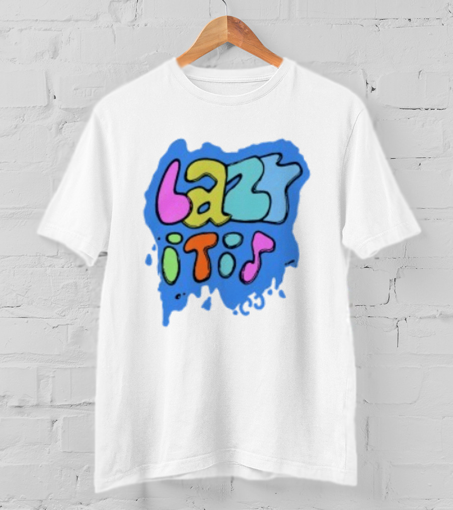 Lazy It Is Colorful Drip Graphic Blue Paint Splatter T-Shirt