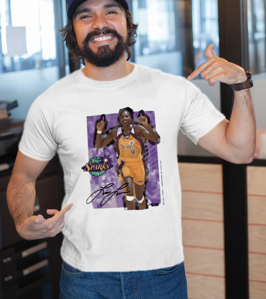 Lisa Leslie Los Angeles Sparks No 9 1997 2009 SLAM Autographed Basketball Legend T-Shirt
