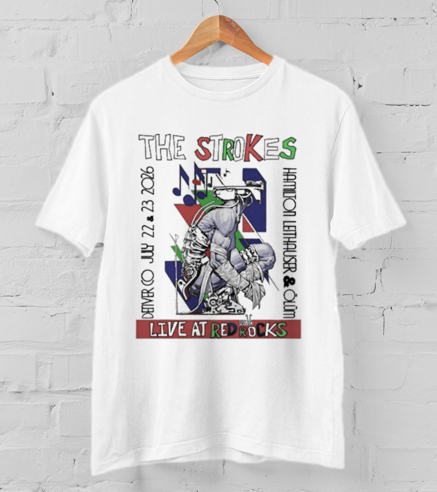 The Strokes Live At Red Rocks July 22 23 2016 Concert Morrison Colorado T-Shirt