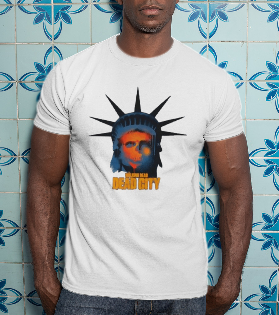 Walking Dead Dead City Statue Skull Graffiti T-Shirt