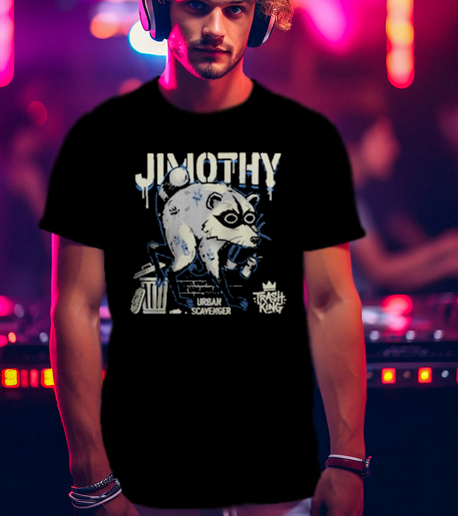 Jimothy Urban Scavenger Trash King Raccoon Dumpster Adventure T-Shirt