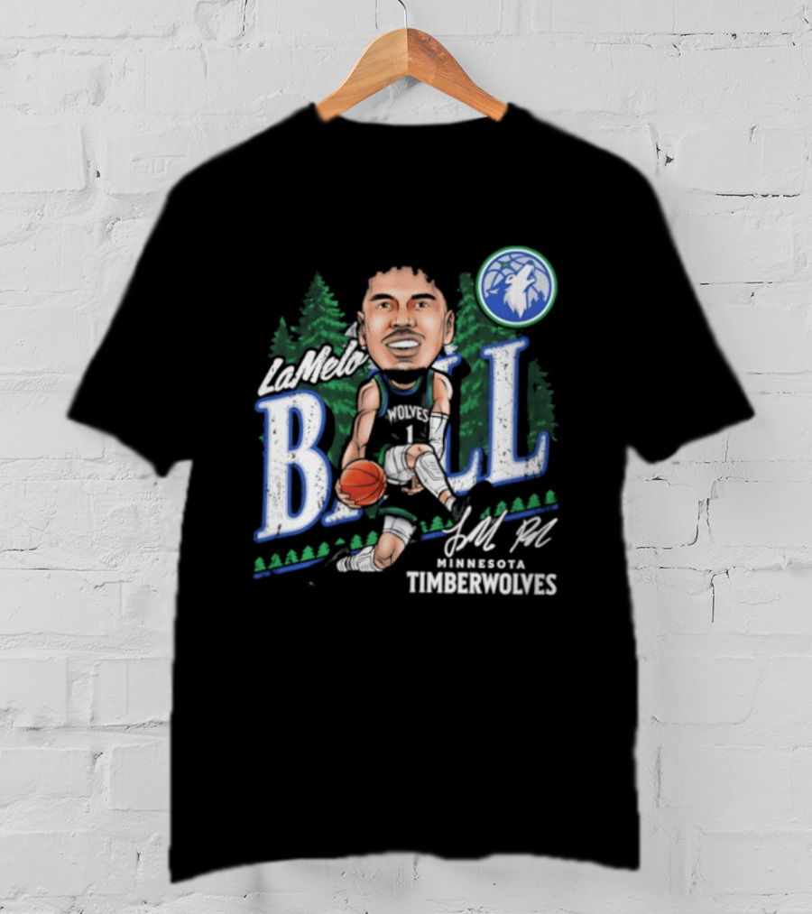 LaMelo Ball Minnesota Timberwolves Basketball Player Caricature T-Shirt