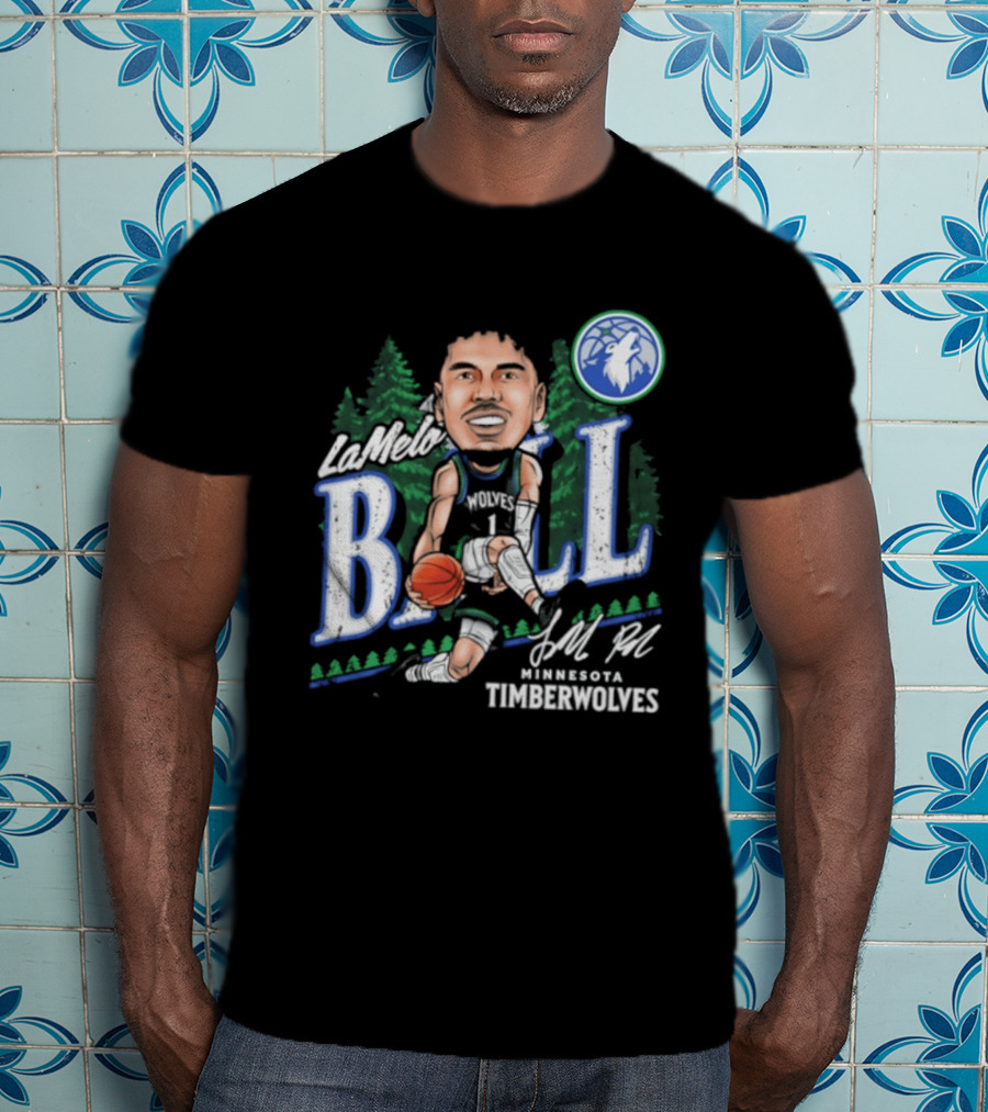 LaMelo Ball Minnesota Timberwolves Basketball Player Caricature T-Shirt