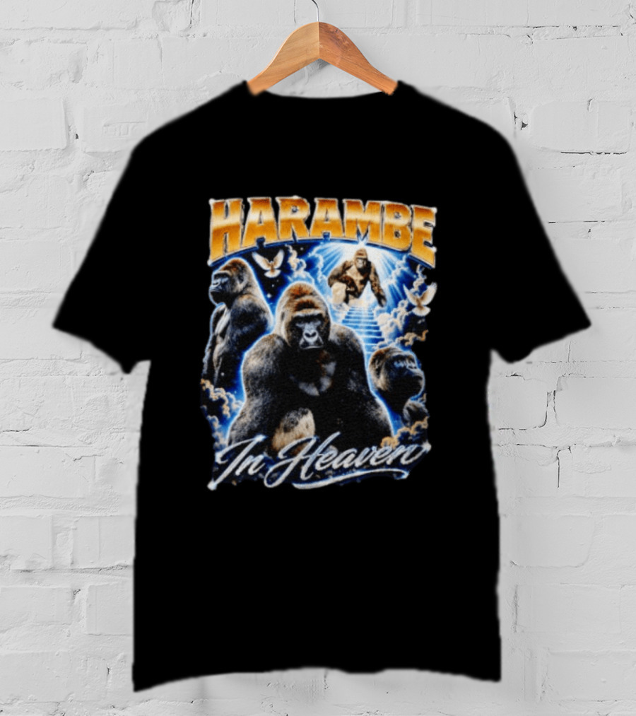 Harambe In Heaven Gorilla And Angels T-Shirt