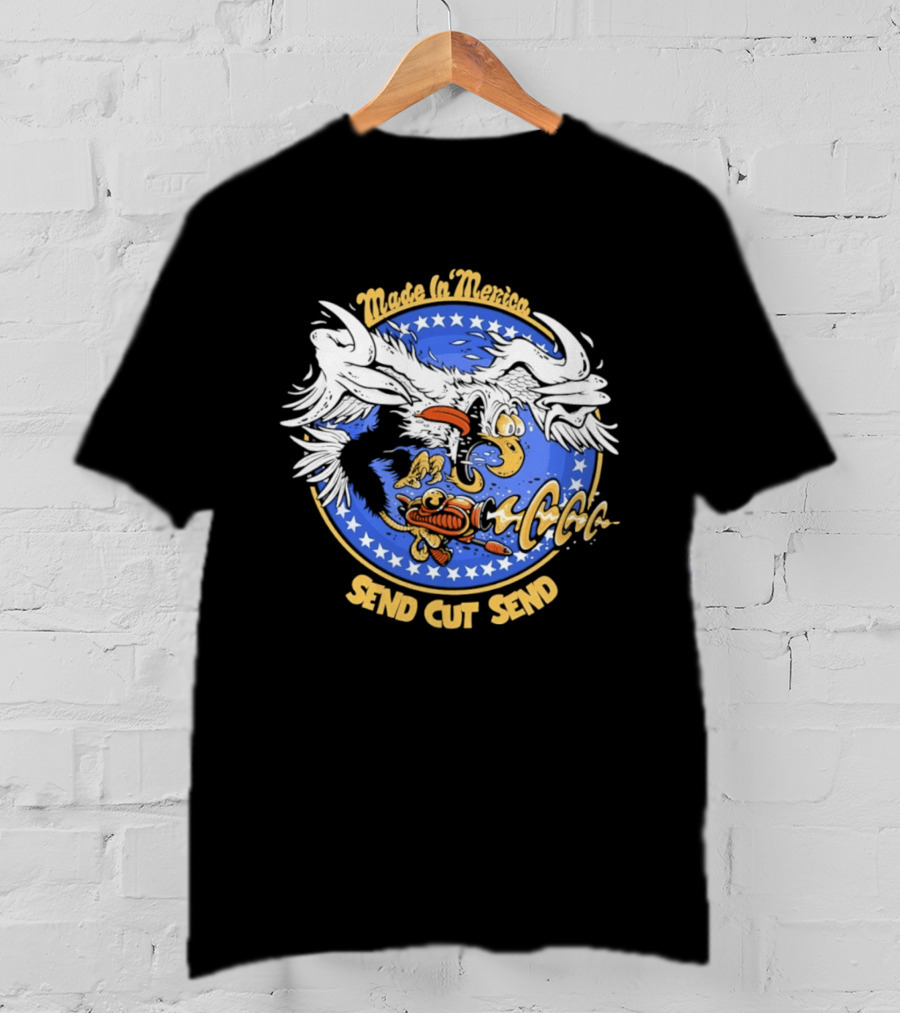 Made In 'Merica Eagle Send Cut Send Stars And Stripes T-Shirt