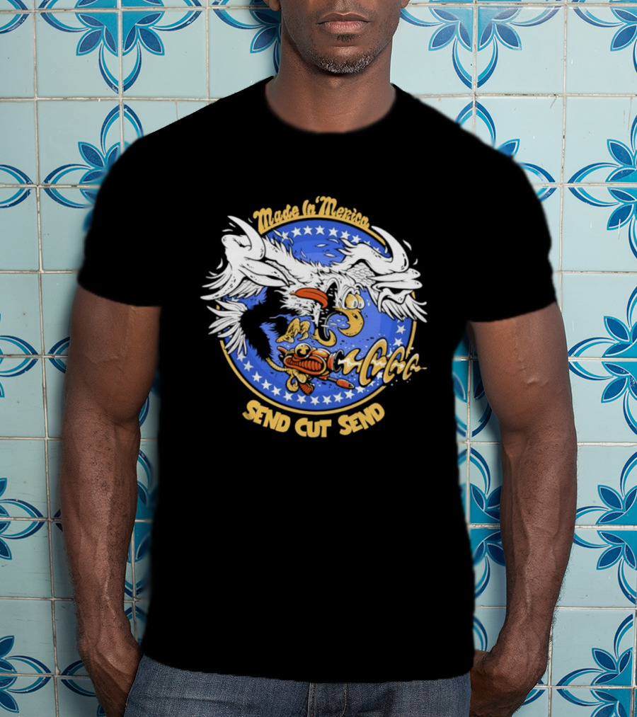 Made In 'Merica Eagle Send Cut Send Stars And Stripes T-Shirt